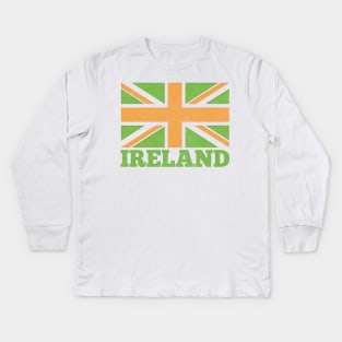 Ireland Flag / Spoof Occupation Parody Design Kids Long Sleeve T-Shirt